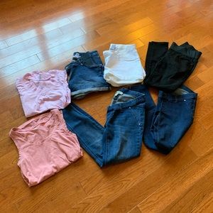 Maternity size small box lot jeggings and shorts